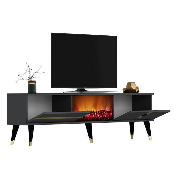 Hanah Home Vania Fireplace - Antracita, Oro